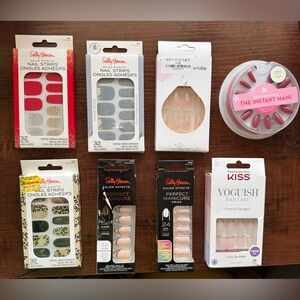 Assorted Nail Strips and Press-On Nails Sets - Bundle of 8